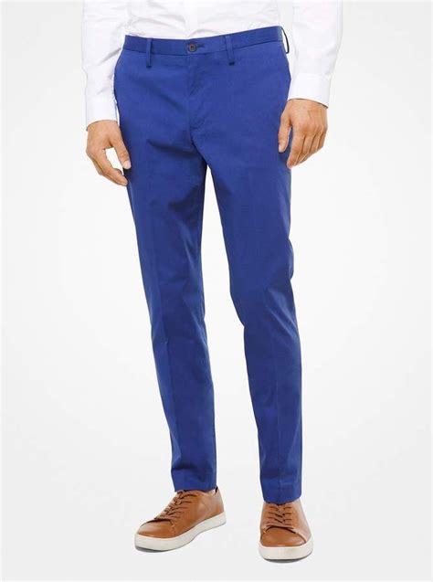 michael kors slim fit office trouser blue|Men's Blue Pants & Denim .